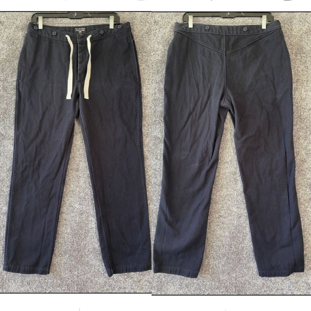 Vtg Polo Ralph Lauren Corduroy Pants Womens 10‎ Button Fly Drawstring Nautical